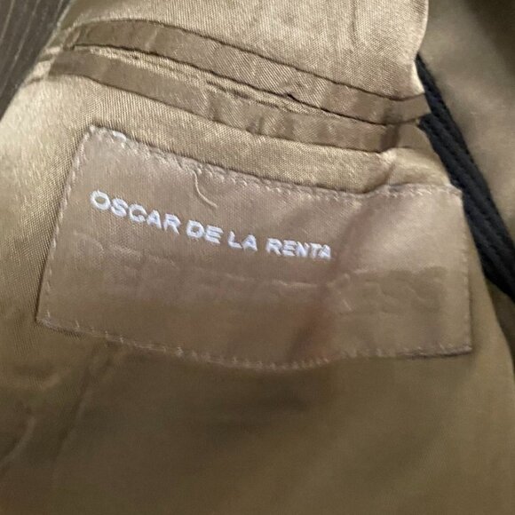 Oscar De La Renta Mens Suit Blazer Jacket Size 40S Wool Pinstripe Three-Button - Picture 3 of 16